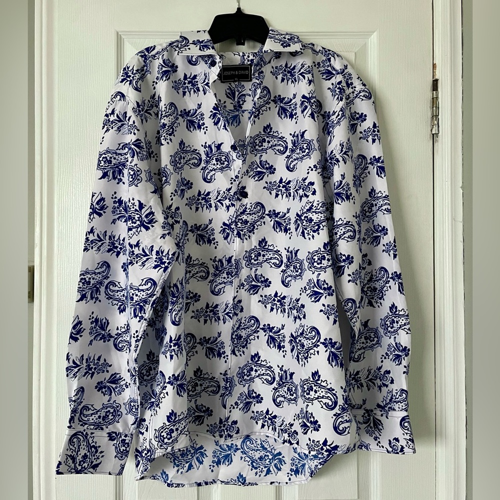 Royal Blue Paisley Dress Shirt